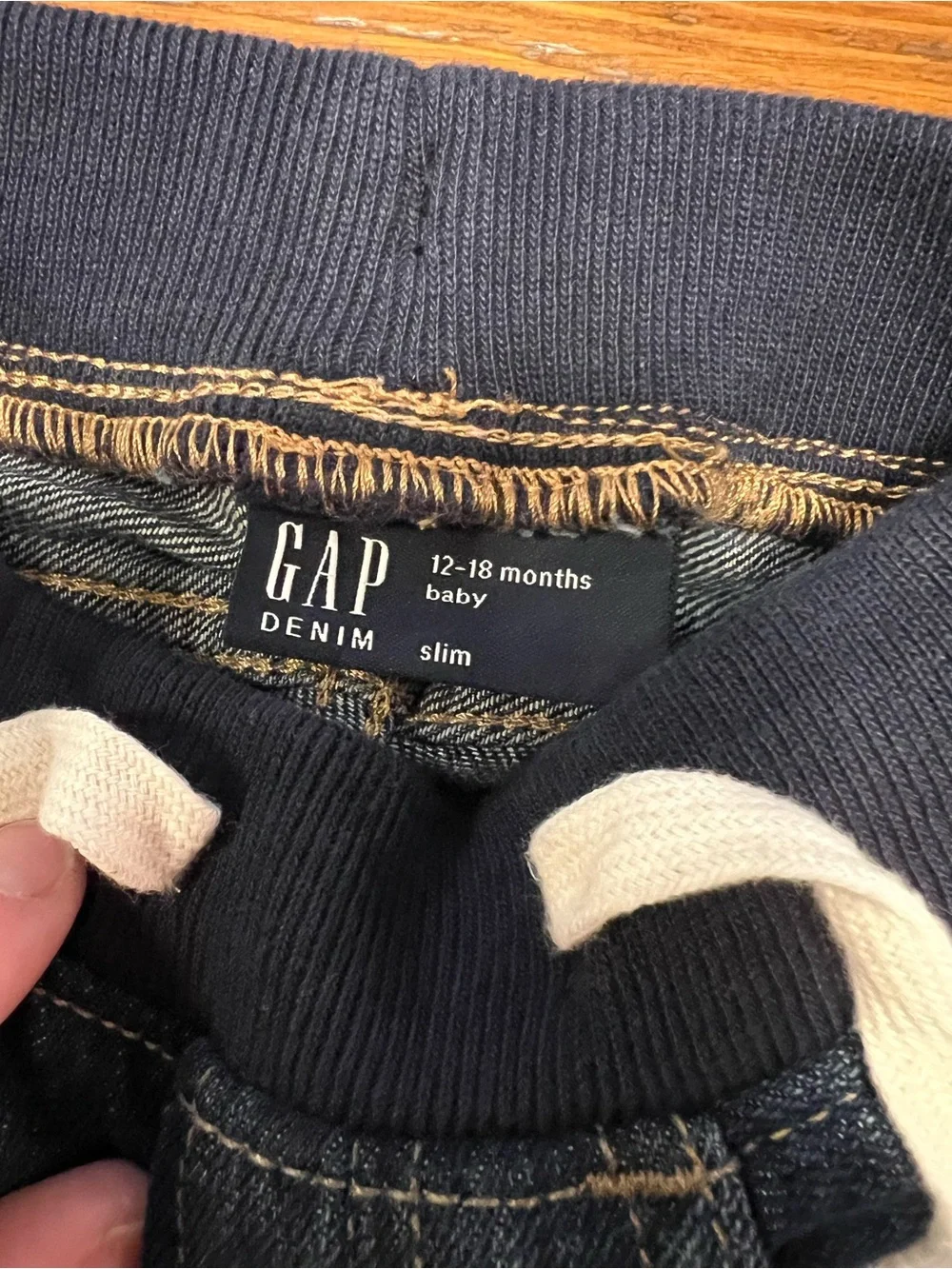 Baby Gap, Dark Blue Jeans with Elastic Waistband, Size 12-18 Months